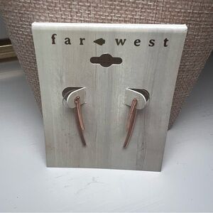 Far West Rose Gold Geometric Dangle Earrings - NEW - Boho Artsy Modern
